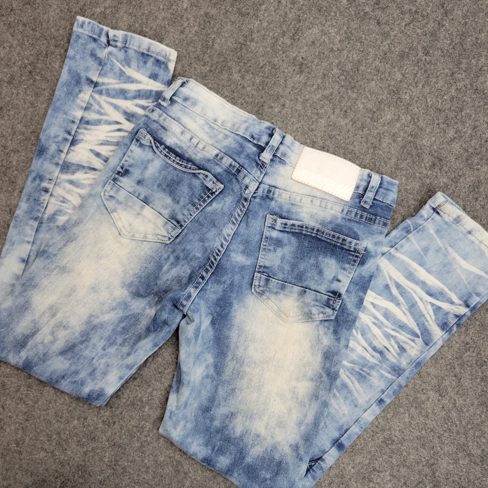 RGSTR  Jeans Womens 12 Blue Y2K Stretch Distressed Acid Wash Skinny Leg Grunge